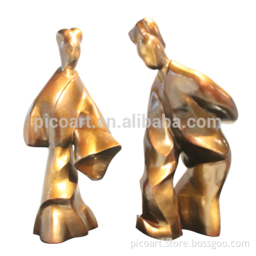 Abstract Ancient Chinese people metal sculpture for home decoration